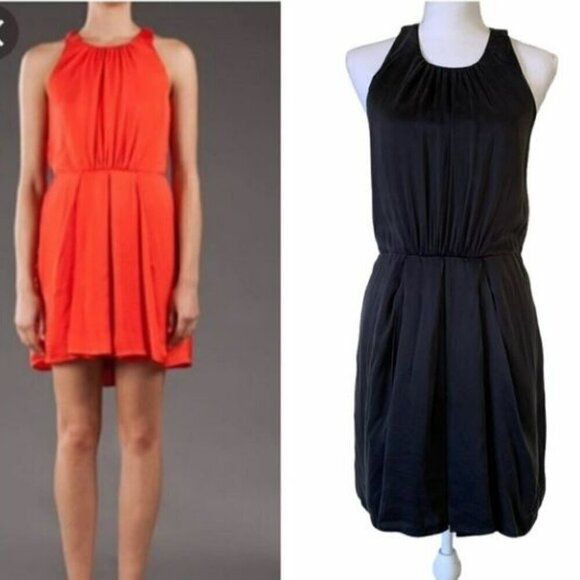 Rebecca Taylor Women’s Mini Dress Black 100% Silk Cocktail Party Contemporary - Picture 1 of 17